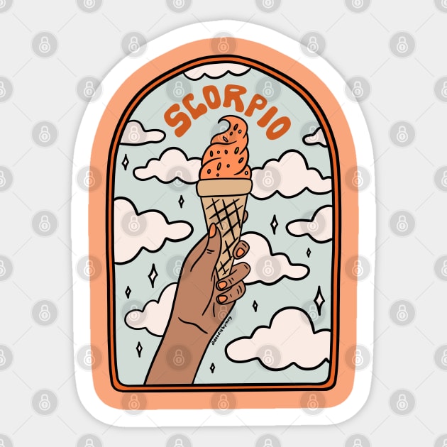 Scorpio Ice cream Sticker by Doodle by Meg